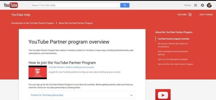 YouTube Partner Program Terms