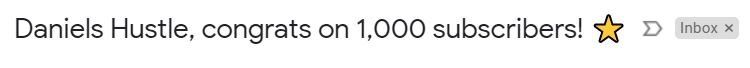 1000 subscribers email