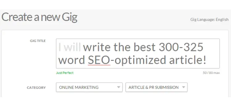 Optimize the title of your gig