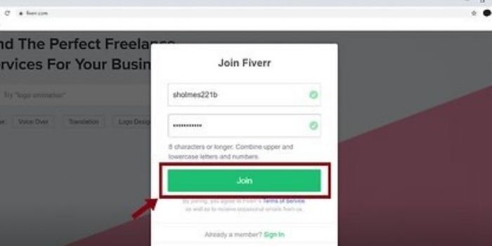 Create a Fiverr account