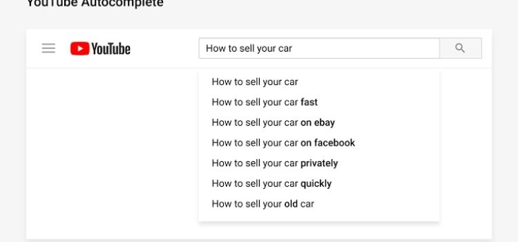 YouTube autocomplete 