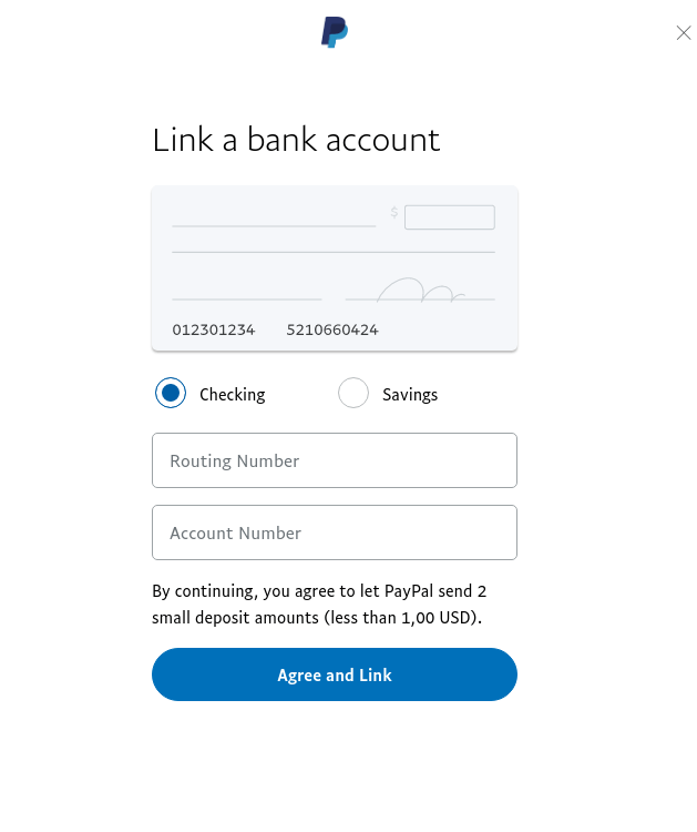 link bank account to paypal
