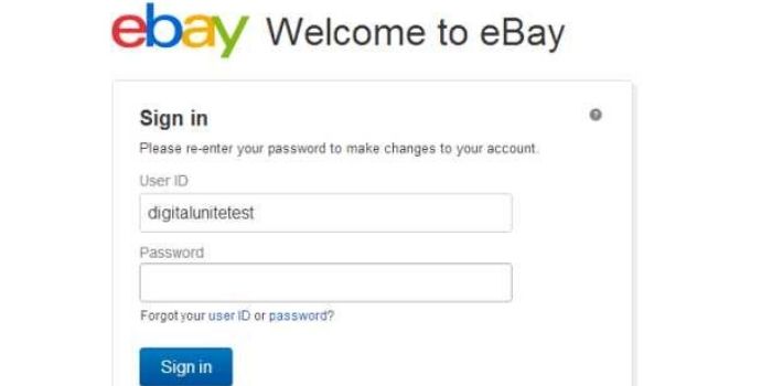 Sign-up for eBay