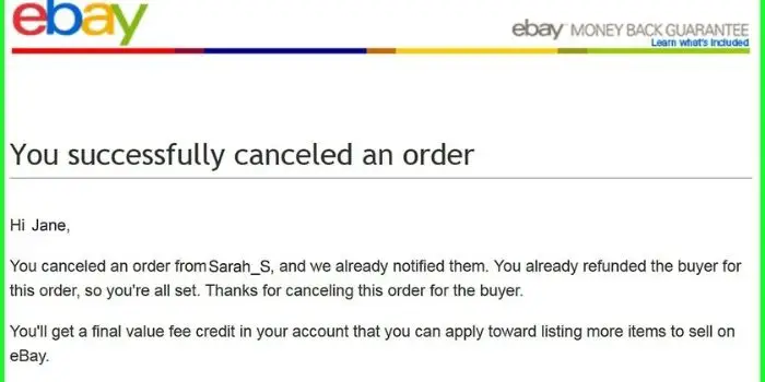 Cancel an eBay Order using PayPal