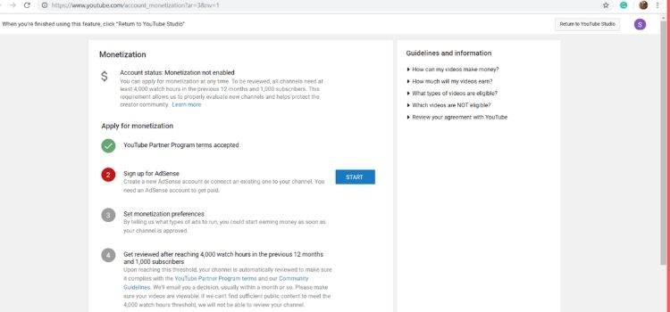 Youtube monetization