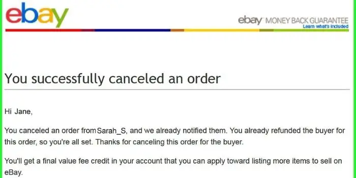 cancel orders on eBay as a seller