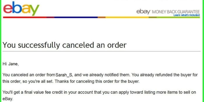 cancel orders on eBay as a seller