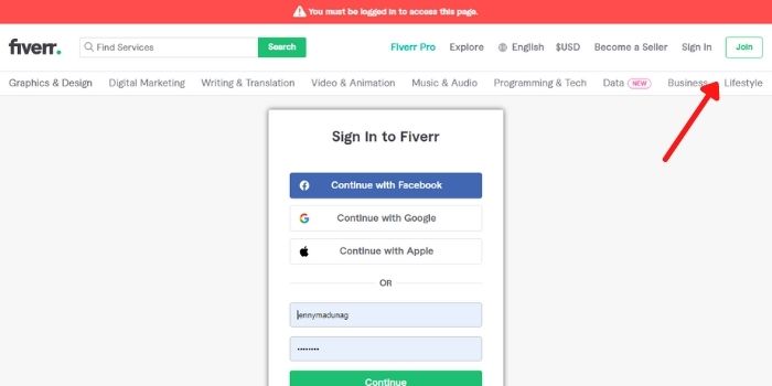 Join Fiverr