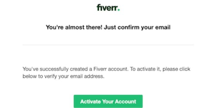 Activate your Fiverr account