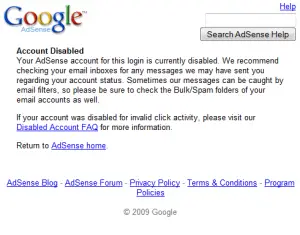 Google AdSense Ban