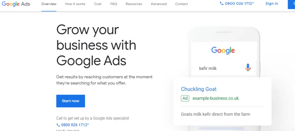 google ads signup