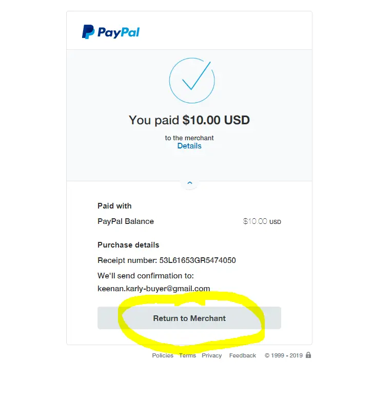 PayPal payment 