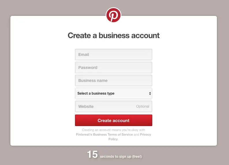 Pinterest business account