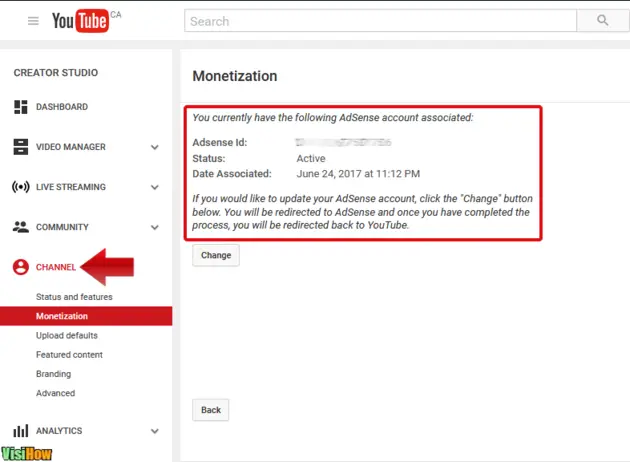 linking AdSense to YouTube 